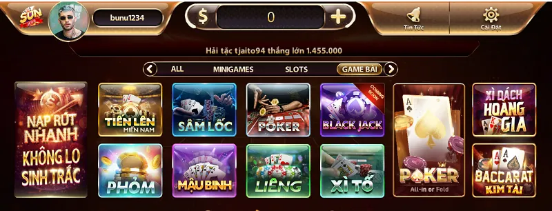 Top game đánh bài ăn tiền thật trên điện thoại siêu hot tại Sunwin